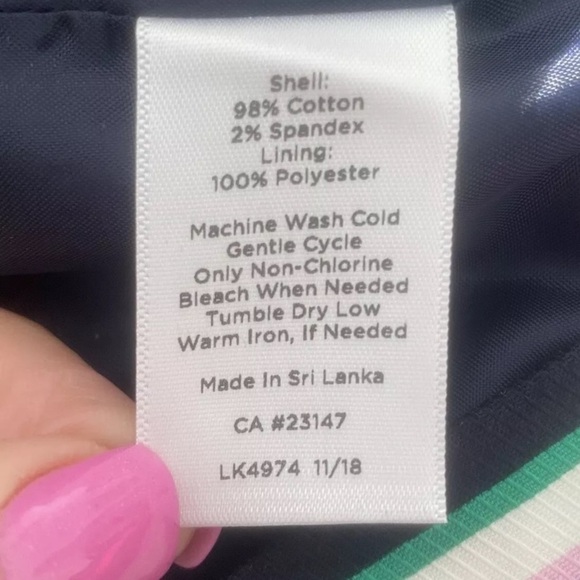 Talbots Navy Blue Multi Color Striped Pencil Skirt Size 12 (1369) - Picture 4 of 4